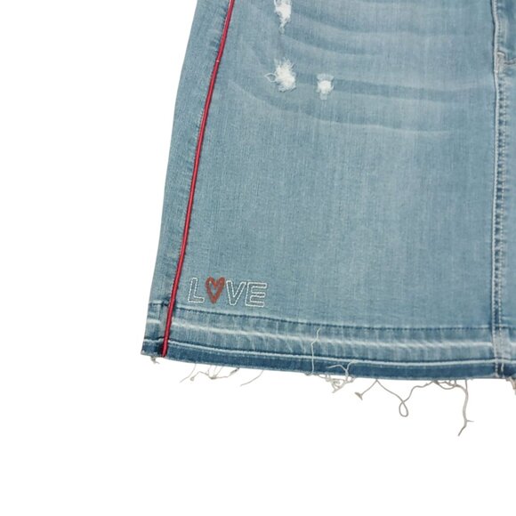 EV1 Alex Relaxed Vintage Stretch Jeans | NWT | Distressed Blue Skirt| Size 14 - Picture 6 of 6